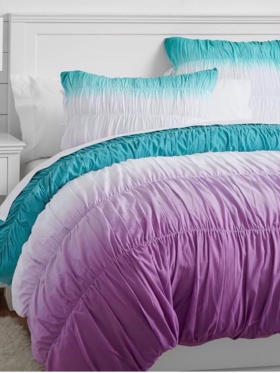 Pottery Barn Teen Other - Twin Pottery Barn Teen Surf Dip Dye Ruched Duvet